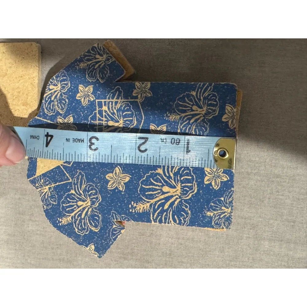 ORE set of 4 Blue red green Yellow hawaiian tropical Shirt Coasters rubber cork